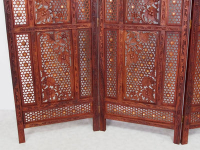 Orientalische Massives Paravent Raumteiler Trennwand mit Messing intarsien C Möbel Orientbazar   