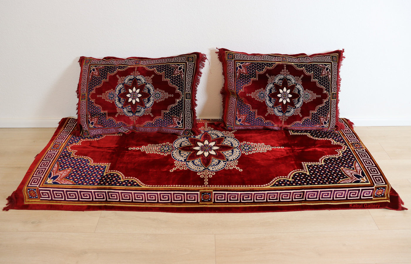 Orientalisches Sitzkissen-Set & Bodenmatratze in Rot