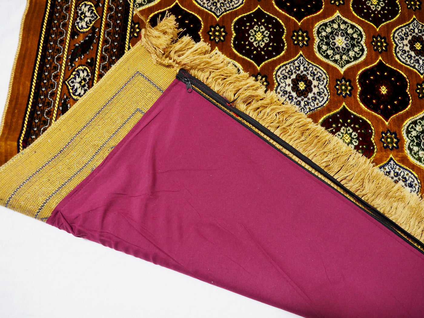 Luxuriöses Matratzen-Teppich + 2 Sitzkissen in Gold Matratzenbezüge Orientbazar   