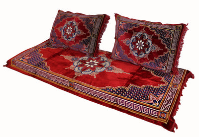 Orientalisches Sitzkissen-Set & Bodenmatratze in Rot