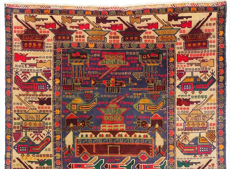 Alikhoja Kriegsteppich aus Afghanistan 210 x 120 Teppiche Orientbazar   