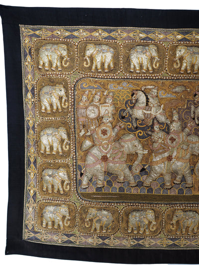 Orientalisches Kalaga Wandbehang aus Burma  Orientbazar   
