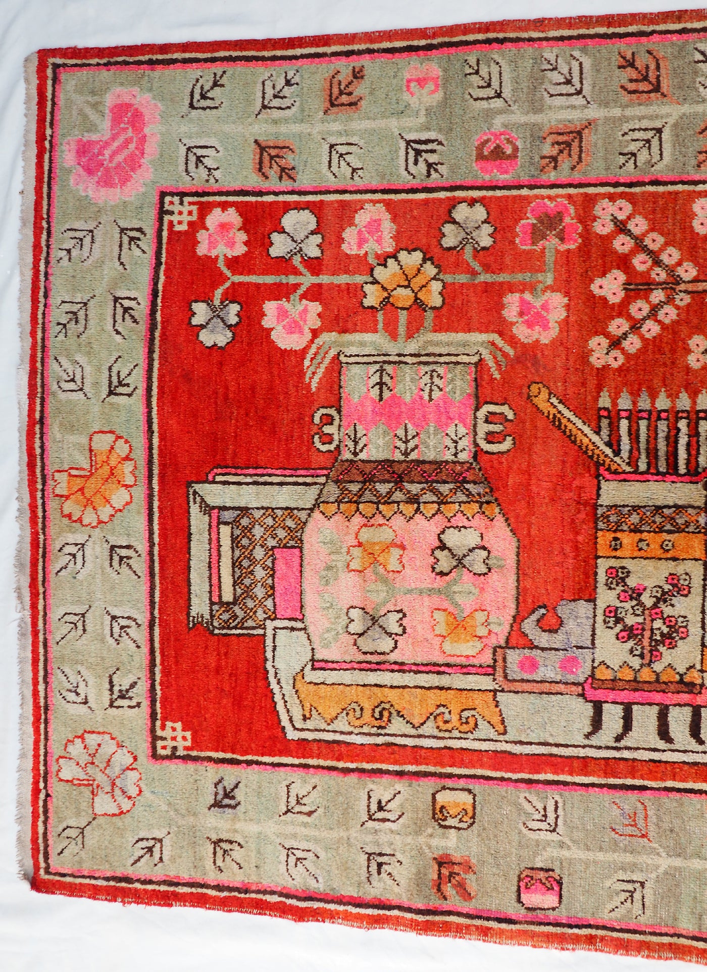 Antik Khotan Samarkand Orientteppich 252 x 146 Teppiche Orientbazar   