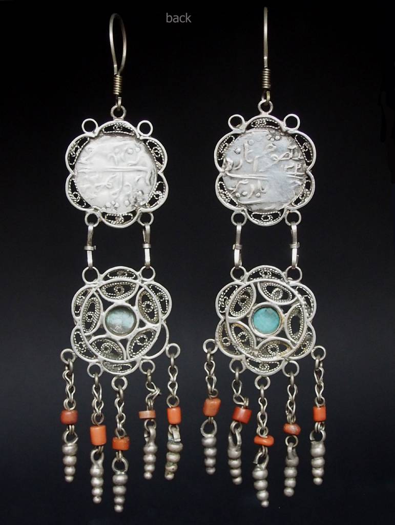 Antike Nomaden Silber Ohrringe aus Afghanistan Ohrringe Orientbazar   