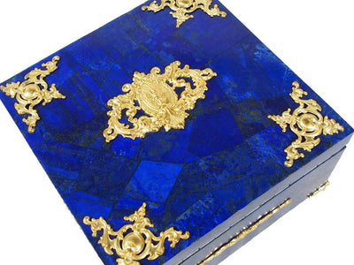 Verzierte Lapis Lazuli Schmuckkiste Lapis Lazuli Orientbazar   