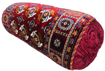 Orientalisches samtweiche Majlis Afghan Teppich Rollkissen