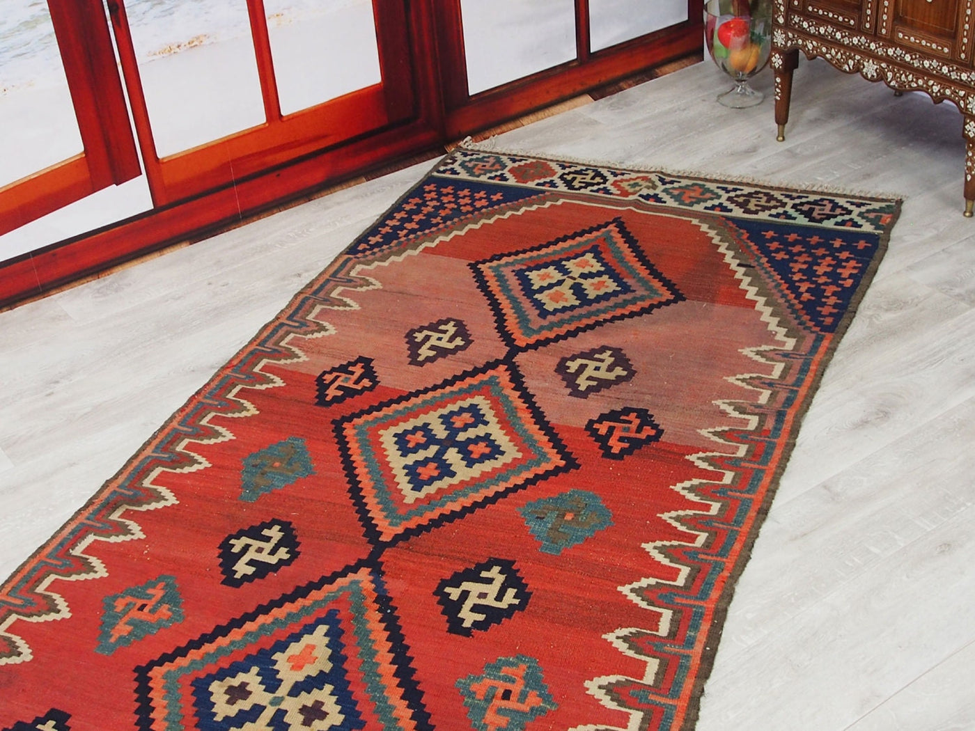 382x118 cm sehr seltener antike orient Teppich  nomaden Kelim ardabil  Teppich Rug  Nr:330  Orientsbazar   