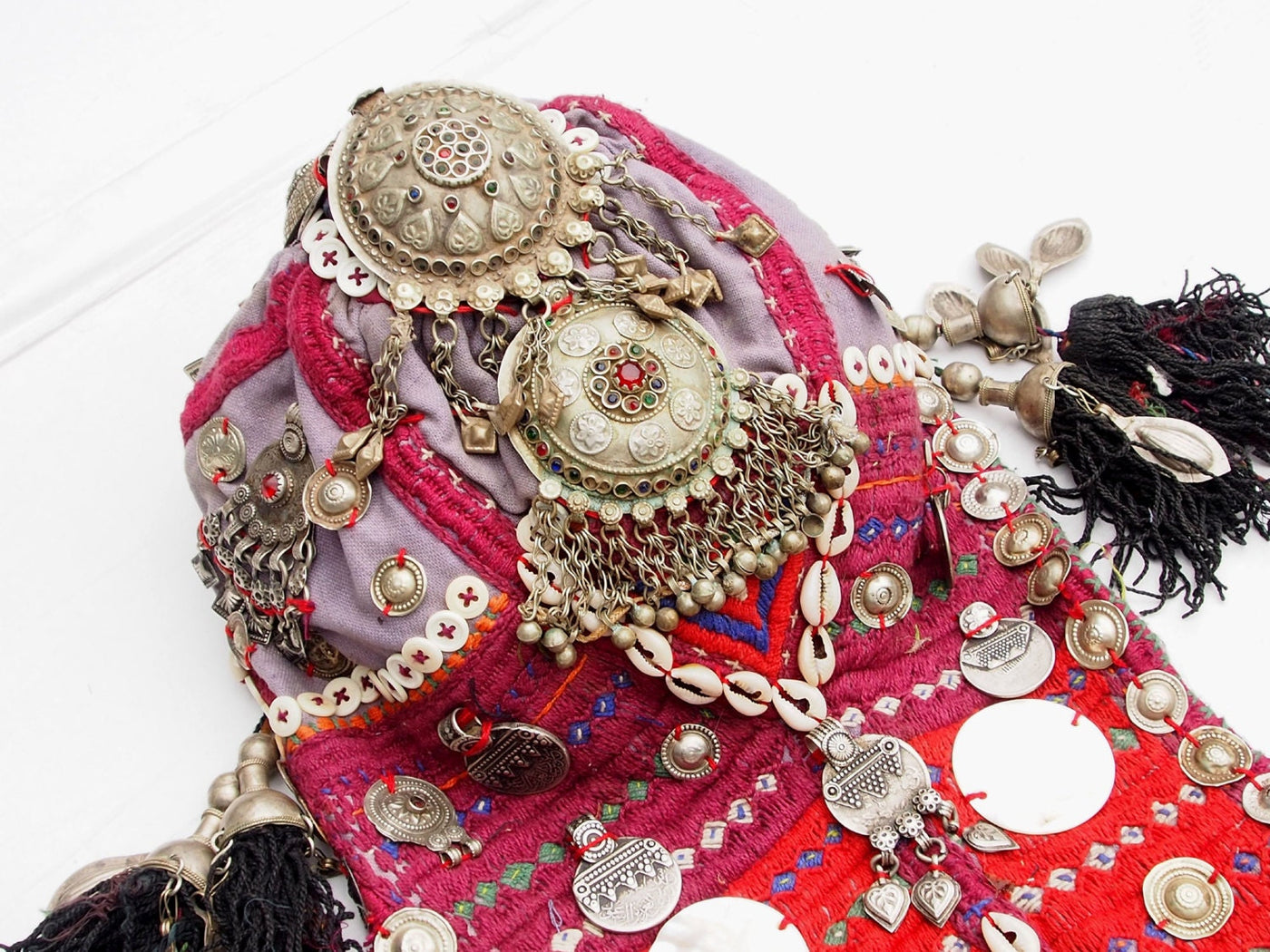 antik Frauen Hochzeit kopfschmuck kopfbdekung aus Afghanistan Nuristan kohistan Jumlo Nr-16/A  Orientsbazar   