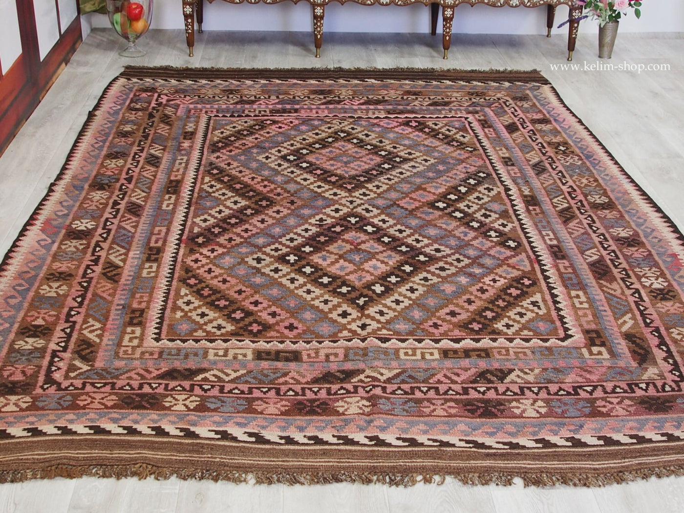 272x193 cm orient Teppich Afghan Uzbek Nomaden Planzenfarbe kelim kilim No:237 Teppiche Orientsbazar   