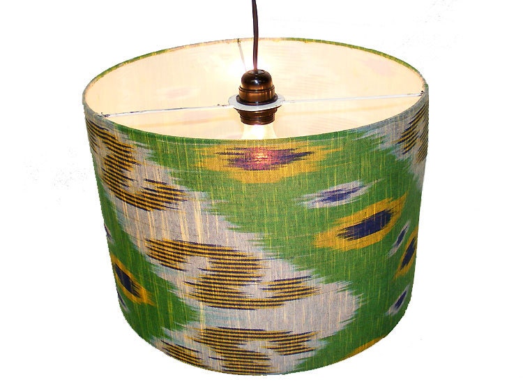 extravagant orient Uzbek Ikat stoff Schirm Lampenschirm Leuchtenschirm lampshade  Nr:G  Orientsbazar   