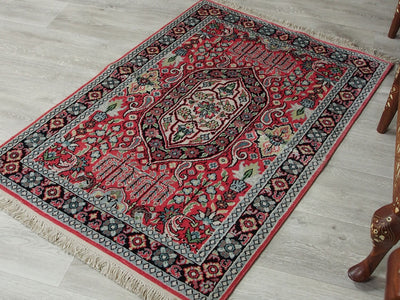 121x80 cm schöne handgeknüpften Kaschmir-Kunstseide floor galerie Läufer Teppich Indien 76 Teppiche Orientsbazar   