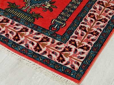 122x78 cm schöne handgeknüpften Kaschmir-Kunstseide floor galerie Läufer Teppich Indien 78 Teppiche Orientsbazar   