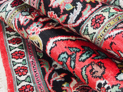 204x120 cm schöne handgeknüpften Kaschmir-Kunstseide floor galerie Läufer Teppich Indien 517 Teppiche Orientsbazar   