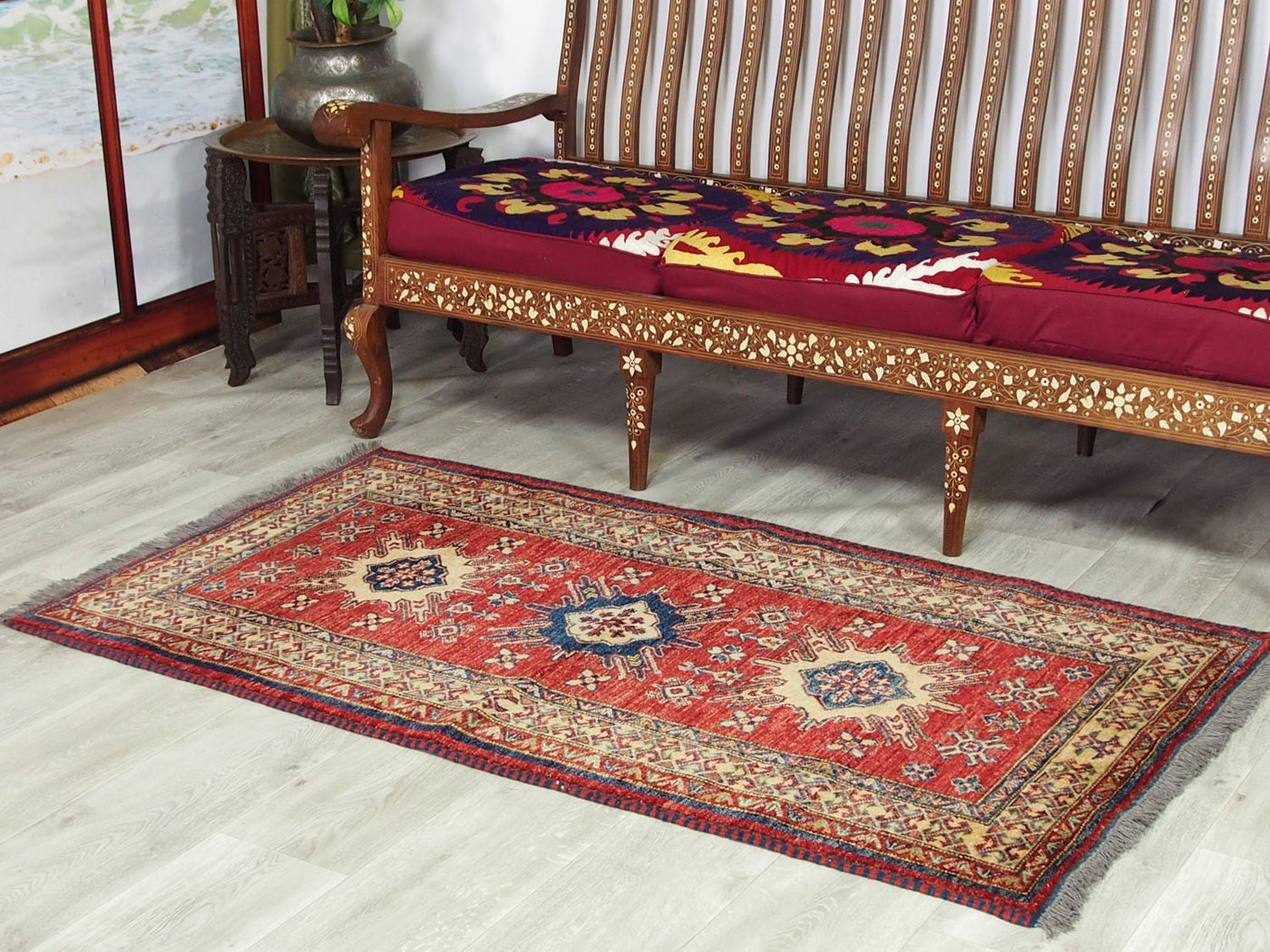160x90 cm kaukasische kazak Afghan orientteppich kazakh rug Carpet ziegler Nr:21  Orientsbazar   