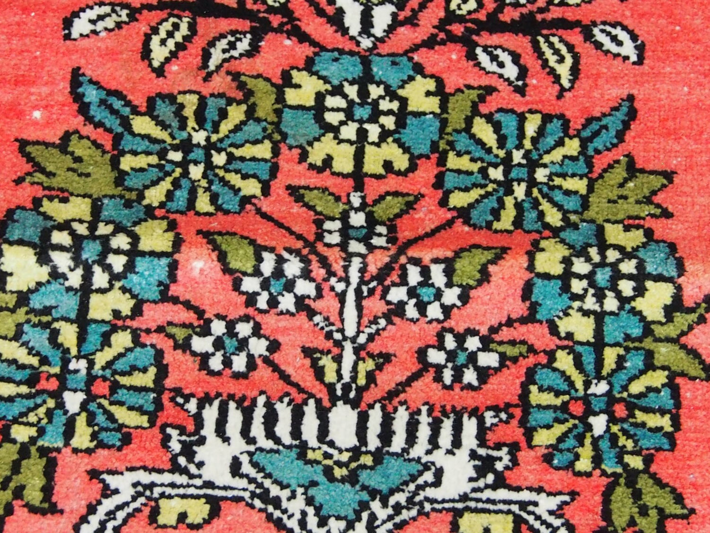 122x78 cm schöne handgeknüpften Kaschmir-Kunstseide floor galerie Läufer Teppich Indien 78 Teppiche Orientsbazar   
