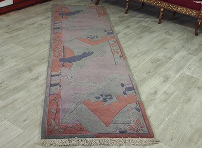 310x86 cm Original Echt Nepal orientteppich Handgeknüpft Gabbeh Teppich Nr-113  Orientsbazar   