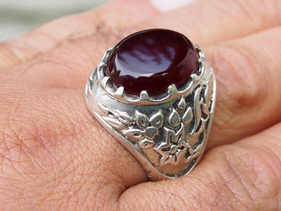 orient Massive silber Ring Turkmen Karneol  Afghan statement ring aus Afghanistan AQEEQ Nr-436 Ring Orientsbazar   