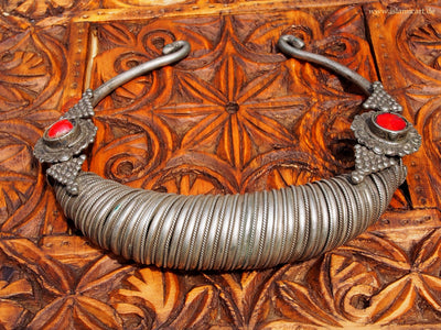 antik nomaden Afghan Silber necklace Spiral-Halsreifen Kette swat kalash Nuristan Afghanistan  Nr-17/12  Orientsbazar   
