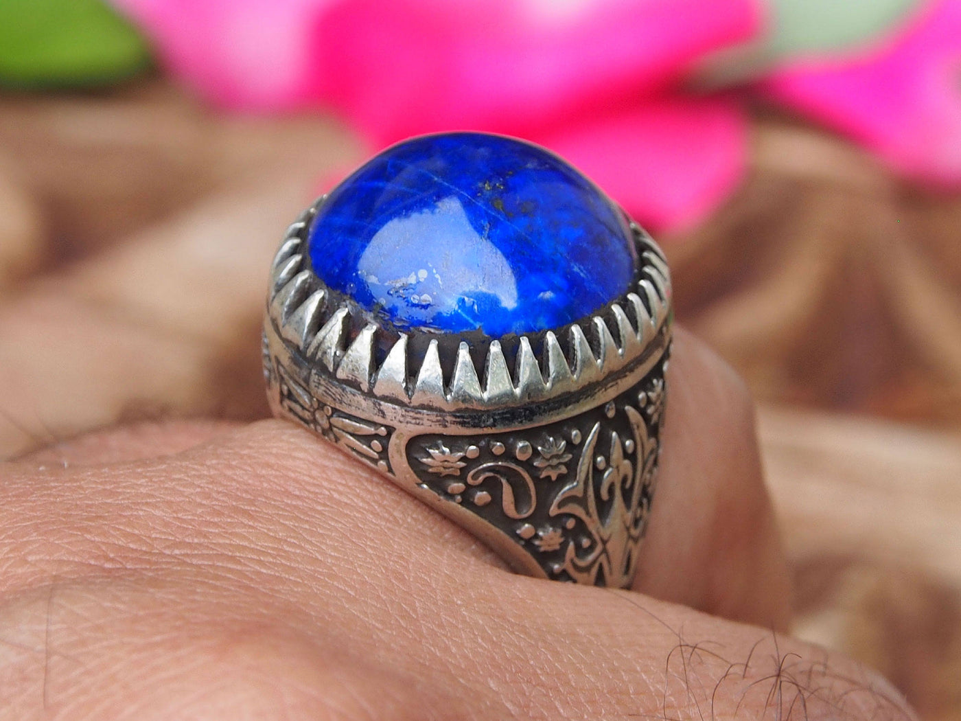antik orient Massive silber Ring Lapis Lazuli Afghan statement ring aus Afghanistan Nr-WL-477 Ring Orientsbazar   