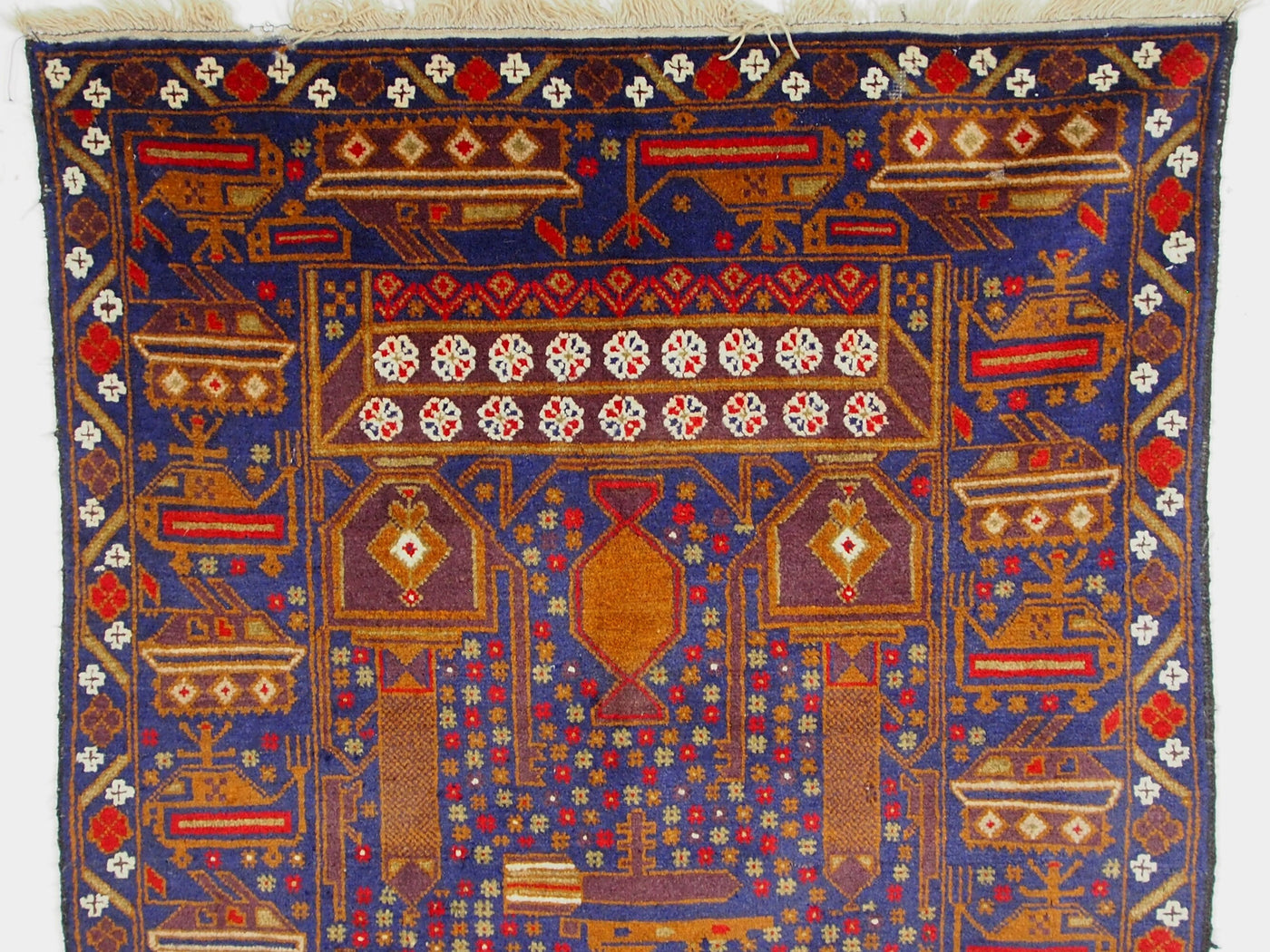 200x110 cm original Afghan beloch nomaden Kriegteppich Bildteppiche von Russische Einmarsch in Afghanistan NR-17/8  Orientsbazar   