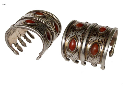 ein paar antik Turknemische Silber Karneol  Armreifen Talisman armband turkmenistan Afghanistan Nr-17/496 armreifen Orientsbazar   