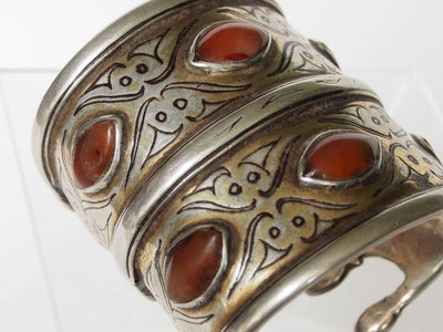 ein paar antik Turknemische Silber Karneol  Armreifen Talisman armband turkmenistan Afghanistan Nr-17/496 armreifen Orientsbazar   