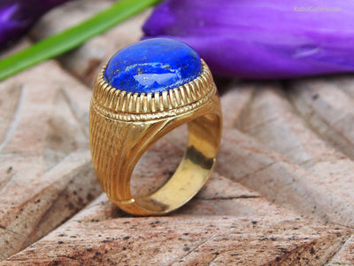 antik orient Massive silber Vergoldet Ring mit Lapis Lazuli statement ring aus Afghanistan Nr-436 Ring Orientsbazar   