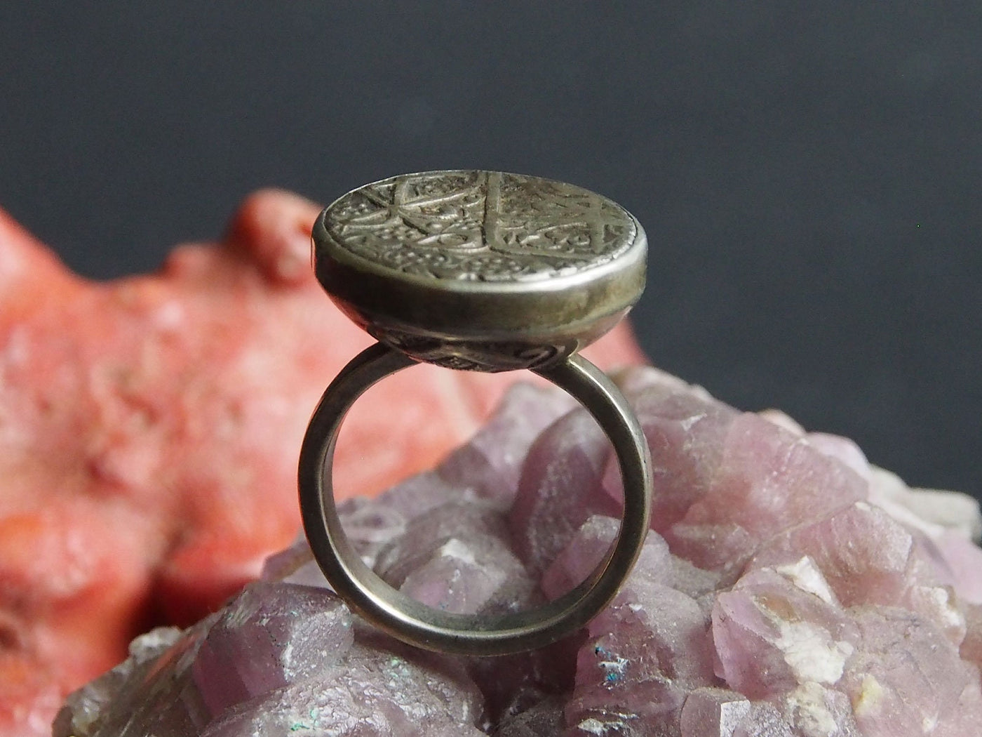 antik orient Massive silber Ring  mit antike islamische arabische silber Münze Afghan statement ring aus Afghanistan  Nr-395 Ring Orientsbazar   
