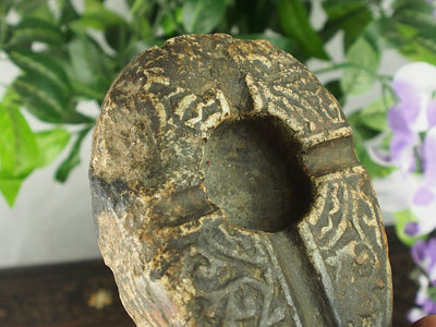Sehr seltener geschnitzt alabaster Stein Öllampe aus Gazni Afghanistan No: 7  Orientsbazar   