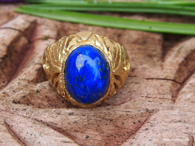 antik orient Massive silber Vergoldet Ring mit Lapis Lazuli statement ring aus Afghanistan Nr-443 Ring Orientsbazar   