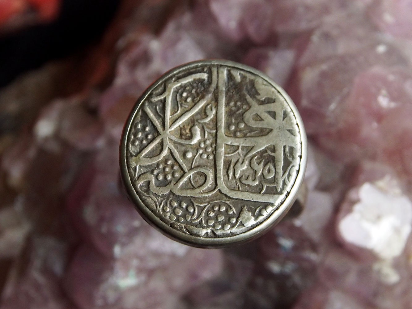 antik orient Massive silber Ring  mit antike islamische arabische silber Münze Afghan statement ring aus Afghanistan  Nr-395 Ring Orientsbazar   