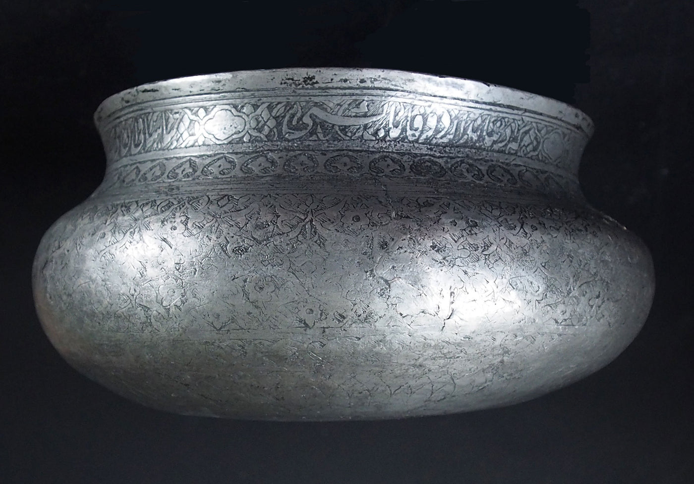 antik Massiv islamische Kupfer verzinnte Kupfer Weinschüssel schale Schüssel gefäß aus Afghanistan  18 / 19. Jh. Tas Nr:18/4  Orientsbazar   
