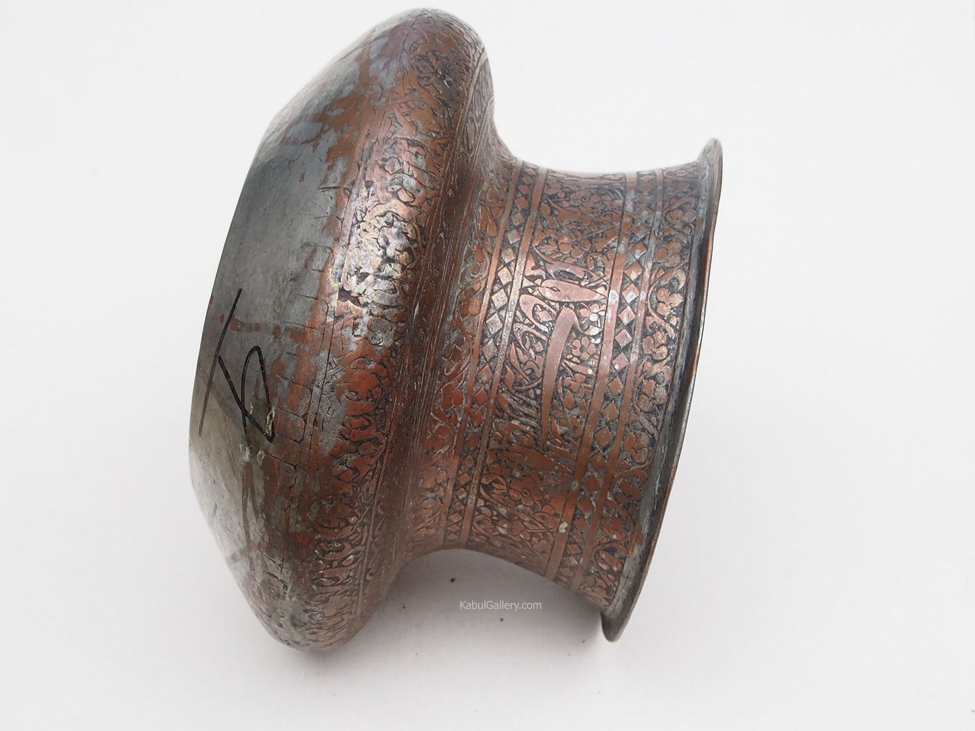 antik Massiv islamische Kupfer verzinnte Kupfer  schale Schüssel gefäß aus Afghanistan  19. Jh. Tas Nr:33  Orientsbazar   