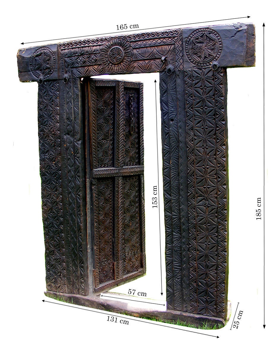 antik orient Massiv Holz Haustür Tür  zimmertür Afghanistan Nuristan 19 Jh.  Orientsbazar   