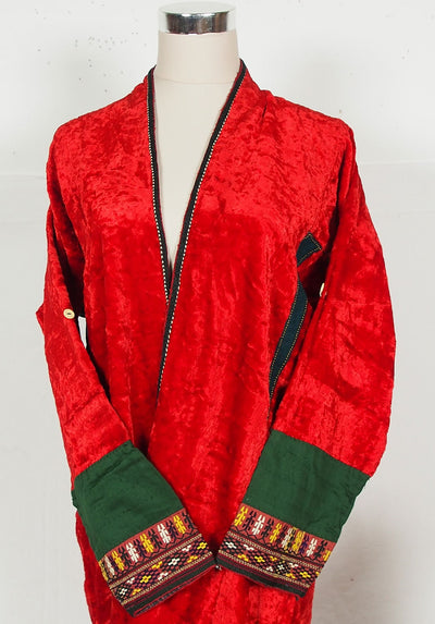 antik Orient Turkmenische Nomaden frauen Samt Chirpy Mantel khalat afghan uzbek kleid afghanistan kostüm Chapan Turkmen Tekke Chyrpy Nr-18-2  Orientsbazar   