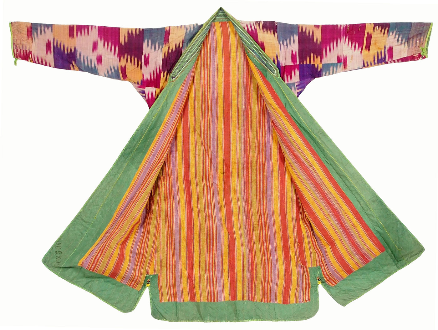 antik Orient Uzbekische Nomaden frauen  Ikat Chirpy Mantel khalat afghan uzbek kleid afghanistan  kostüm Chapan  Nr-18-37  Orientsbazar   