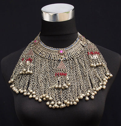 Antike Vintage Afghanische Boho Hochzeit Halskette nomaden Halskette Choker Nomadenschmuck Dorfschmuck Bauernschmuck 18/11-A  Orientsbazar   
