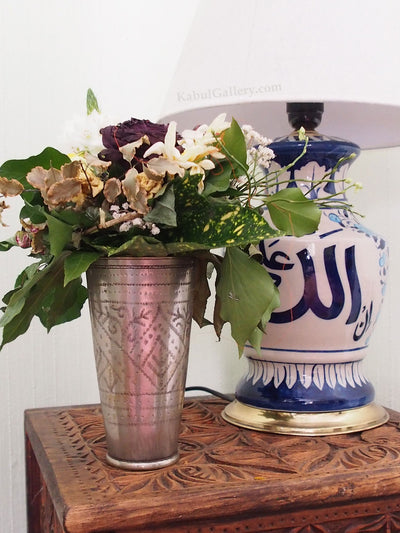 islamische handgraviert Orient massiv messing Blumenvase Becher Karawanen becher pilgerbecher Lassi becher Afghanistan Pakistan Indien 19/A  Orientsbazar   