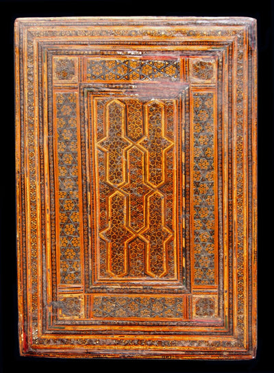 antik orientalische islamische Wandspiegel Khatamkari spiegel handbemalte  miniaturmalerei  mit Arabische schrift 55x40 cm  18/B  Orientsbazar   