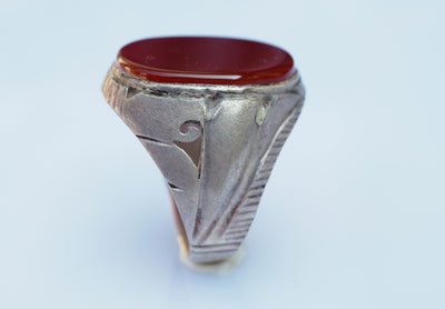 antik orient silber Ring Karneol Afghan statement aqeeq ring aus Afghanistan Nr-19-217 Ring Orientsbazar   