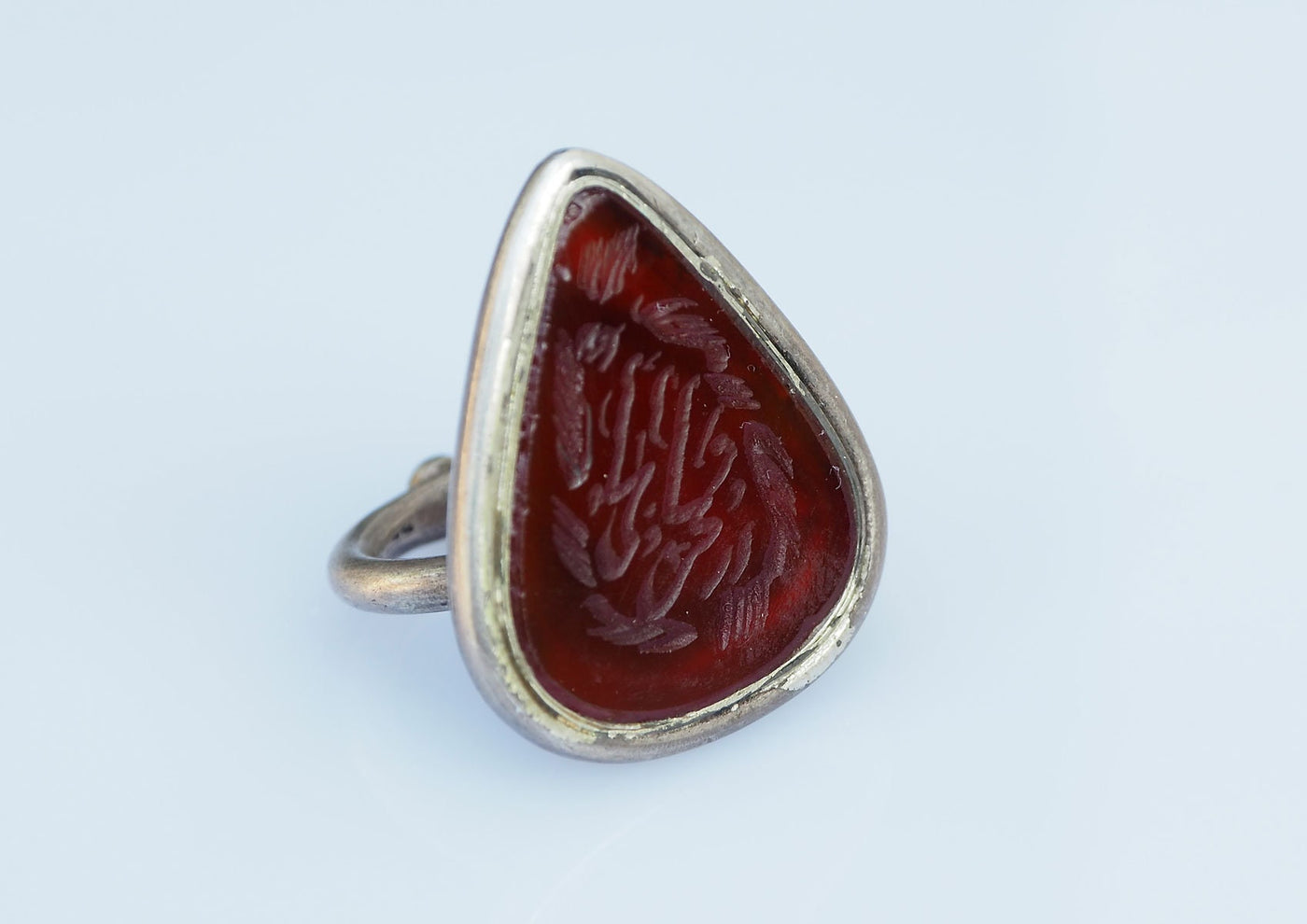 antik orient silber Ring Karneol Afghan statement aqeeq ring mit islamische schrift aus Afghanistan Nr-19-233 Ring Orientsbazar   