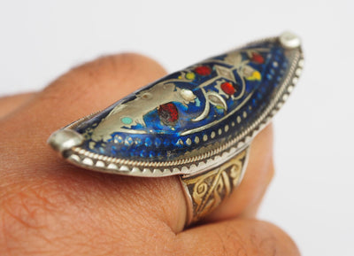antik orient Emaille Ring aus Multan Pakistan Provinzen Ghazni Afghanistan Nr:506 Ring Orientsbazar   