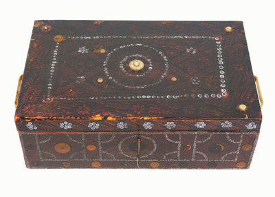 antik orient Holz Kiste schatulle Dose  Lacquerware casket box Punjab Pakistan  Orientsbazar   