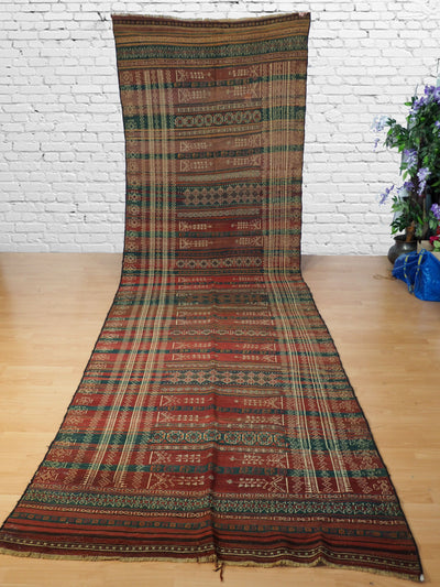 430x130 cm Antik orient handgewebte Teppich Nomaden Balucsumakh kelim afghan Beloch kilim Nr-19/PK-2  Orientsbazar   