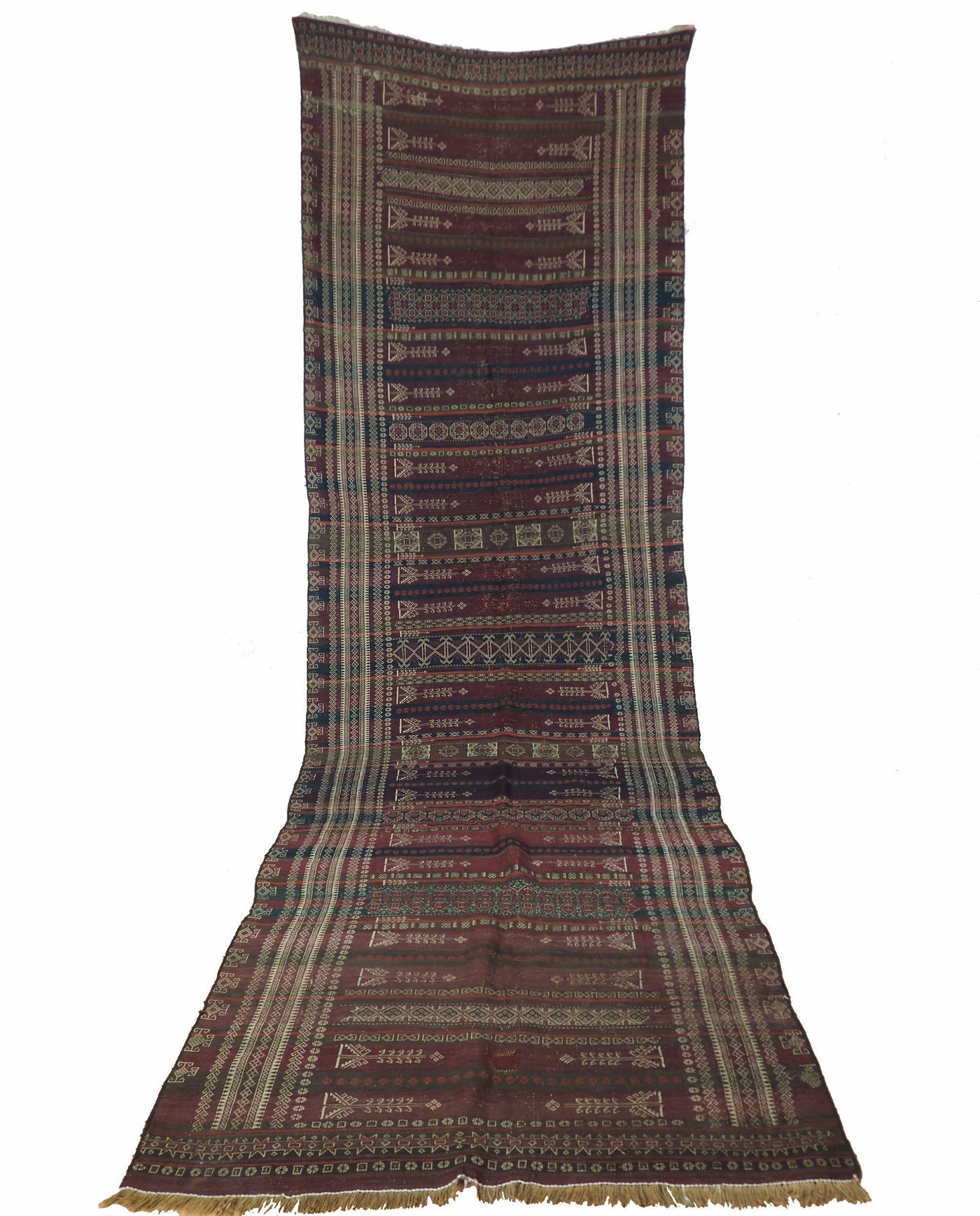 348x112 cm Antik orient handgewebte Teppich Nomaden Balucsumakh kelim afghan Beloch kilim Nr-19/PK-3  Orientsbazar   