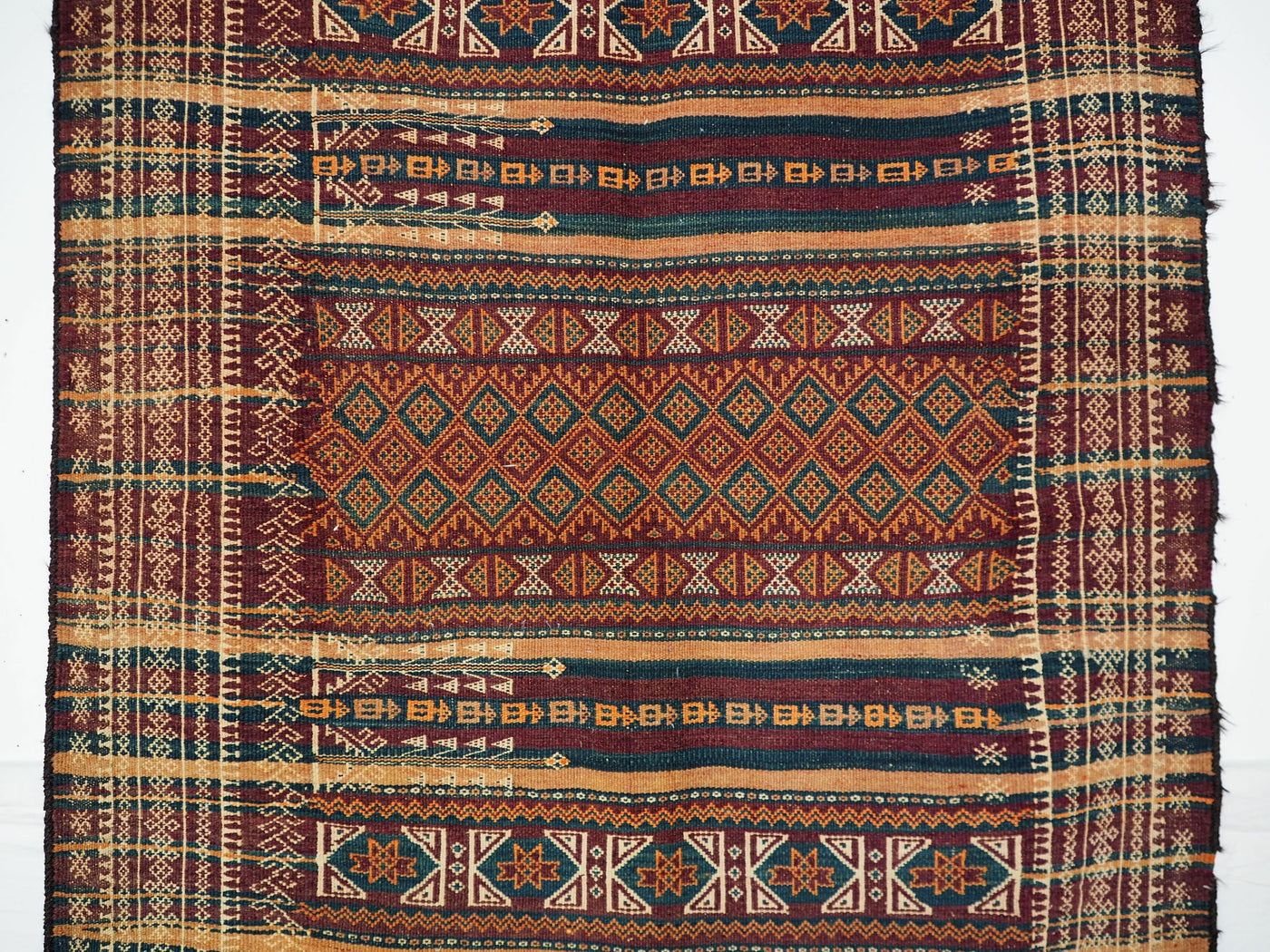 300x116 cm Antik orient handgewebte Teppich Nomaden Balucsumakh kelim afghan Beloch kilim Nr-19/PK-10  Orientsbazar   