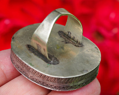 antik Turknemische Silber Ring turkmenistan Afghanistan Nr-510 armreifen Orientsbazar   
