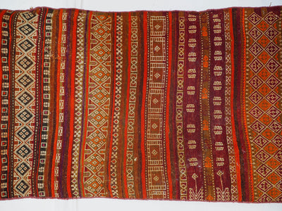 340x77 cm Antik orient handgewebte Teppich Nomaden Balucsumakh kelim afghan Beloch kilim Nr-19/PK-11  Orientsbazar   