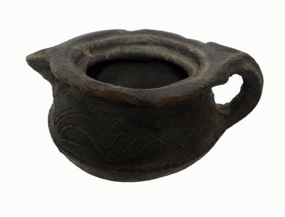antik sehr seltener islamische Lehmmilchkrug Ton Krug Topf aus Swat-Tal Pakistan  Afghanistan  Nr:19/7  Orientsbazar   