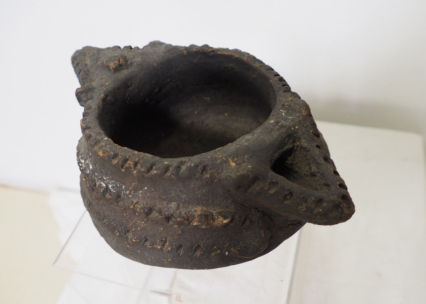 antik sehr seltener islamische Lehmmilchkrug Ton Krug Topf aus Swat-Tal Pakistan  Afghanistan  Nr:19/8  Orientsbazar   